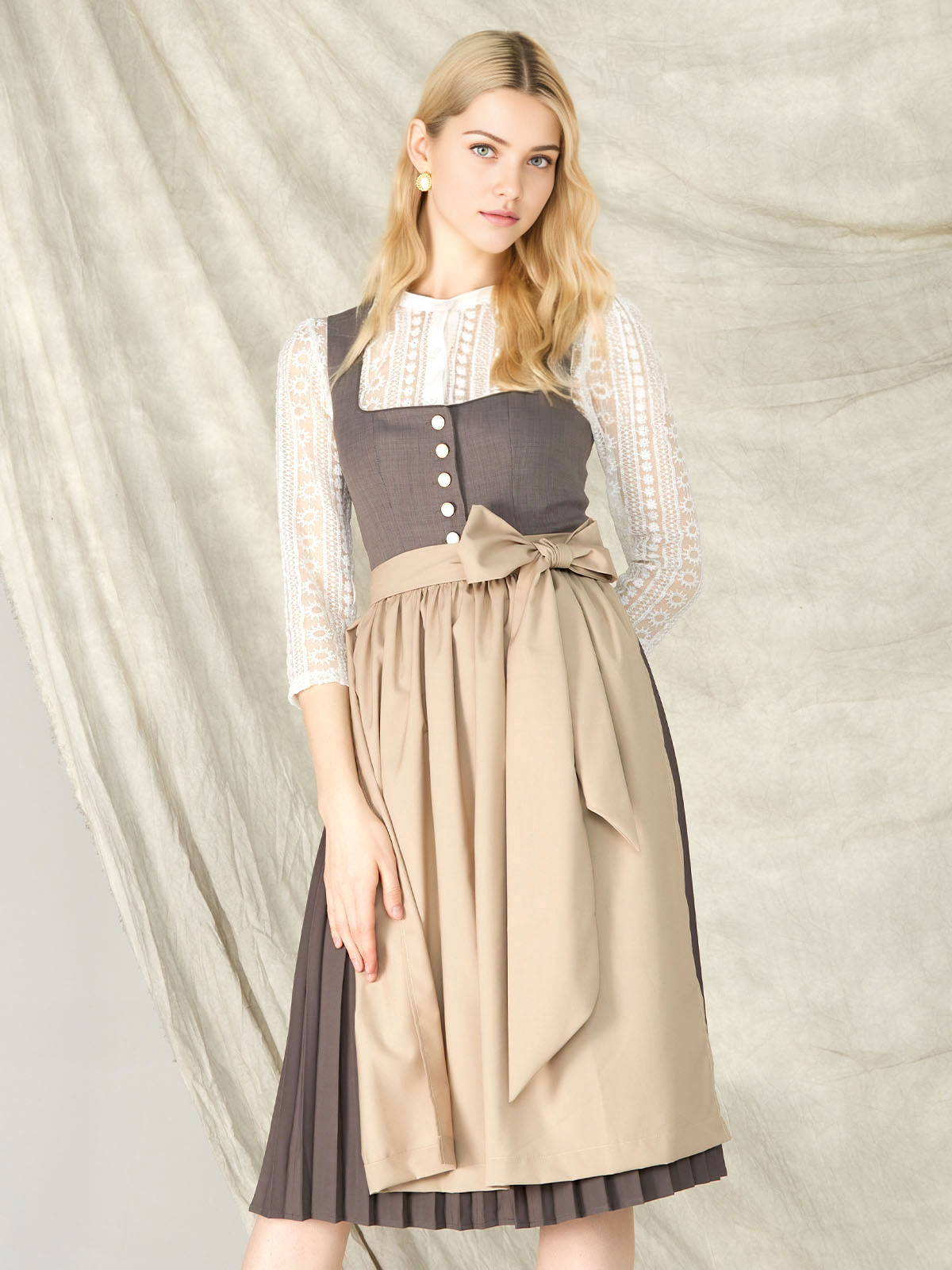 Dirndl Jeansblau in Grau