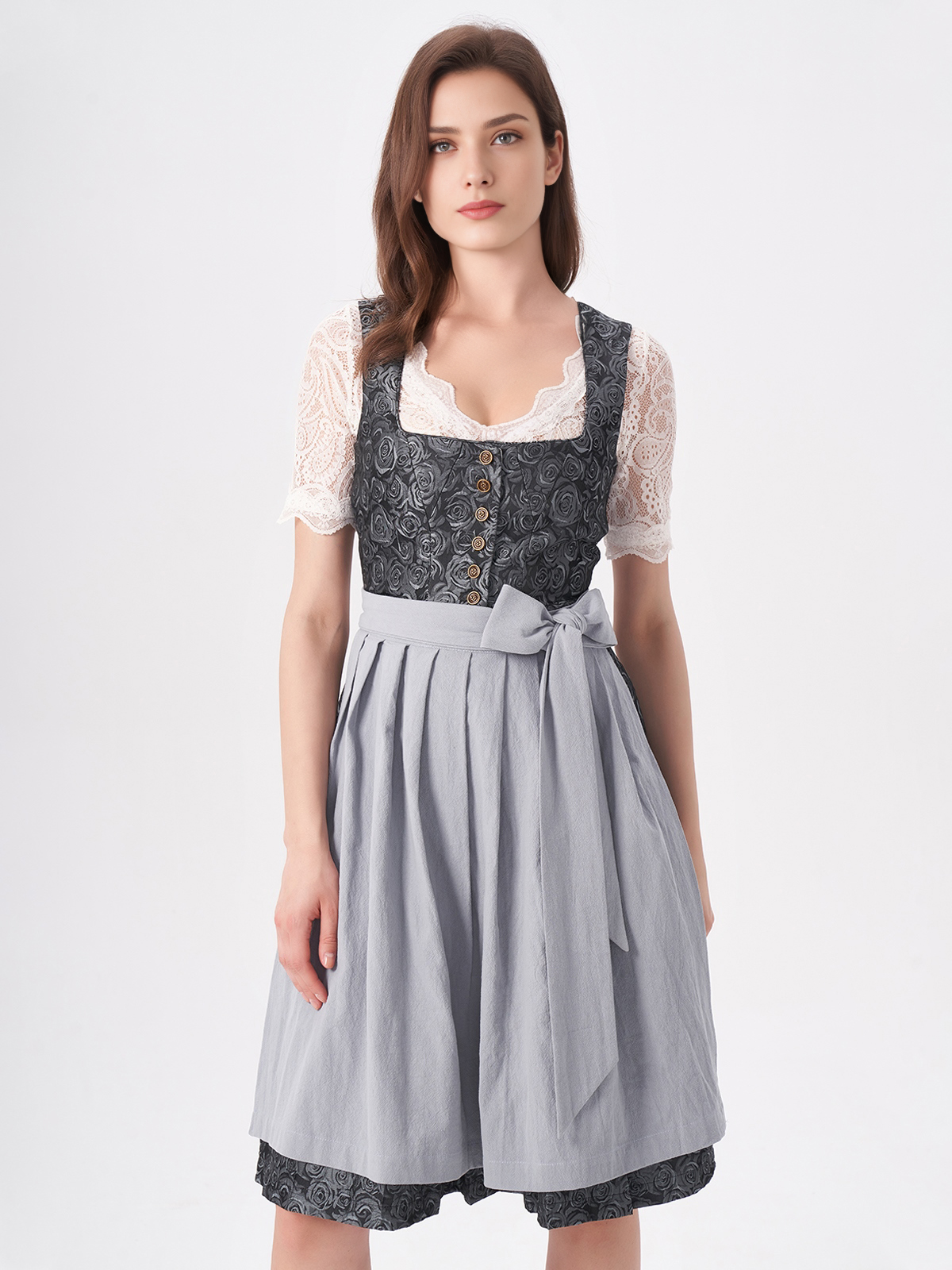 Dirndl midi hellblau in eleganter Ausführung