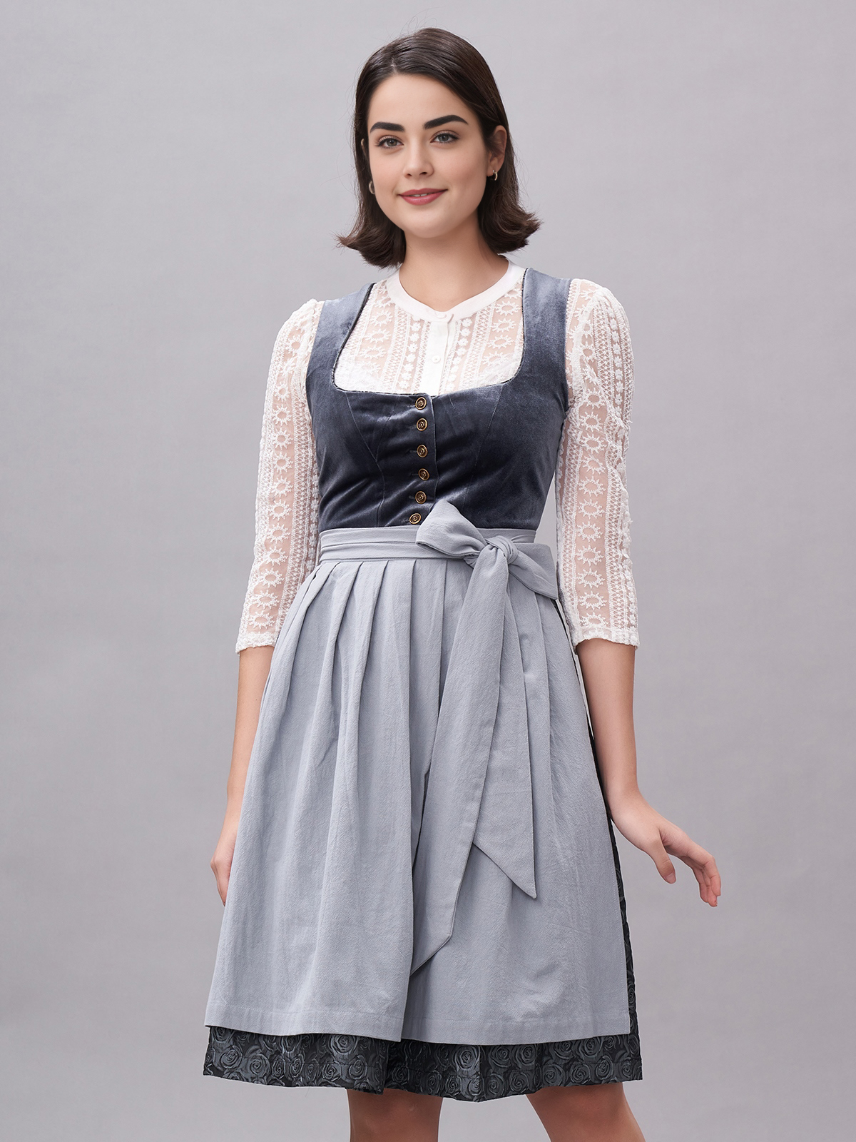 Dirndl in Beige und Schwarz
