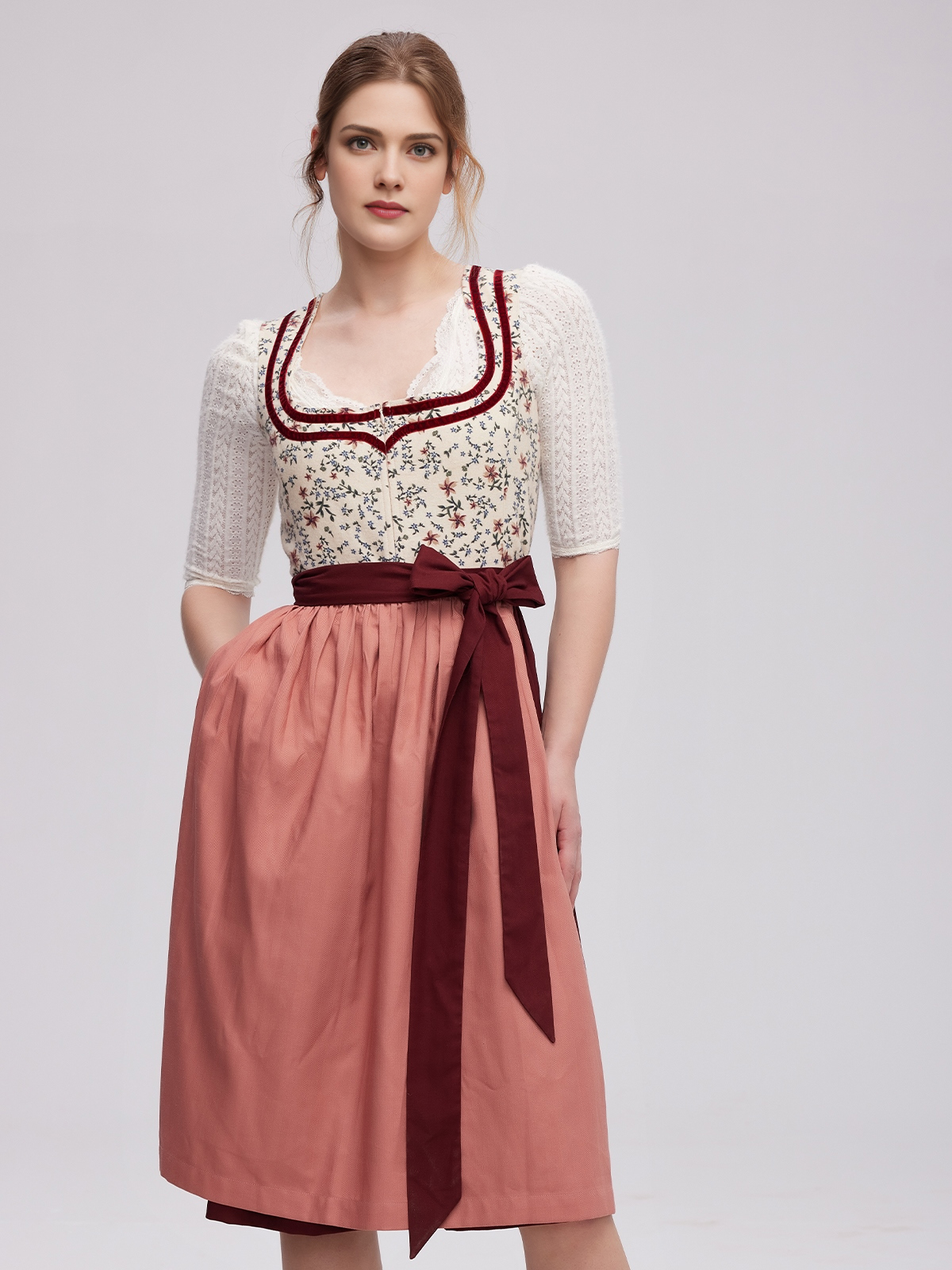 Pinkes Samt Dirndl