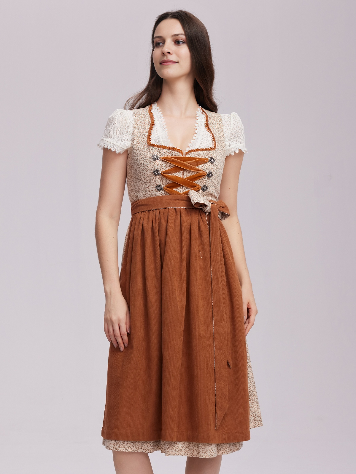 Leder Dirndl in Braun