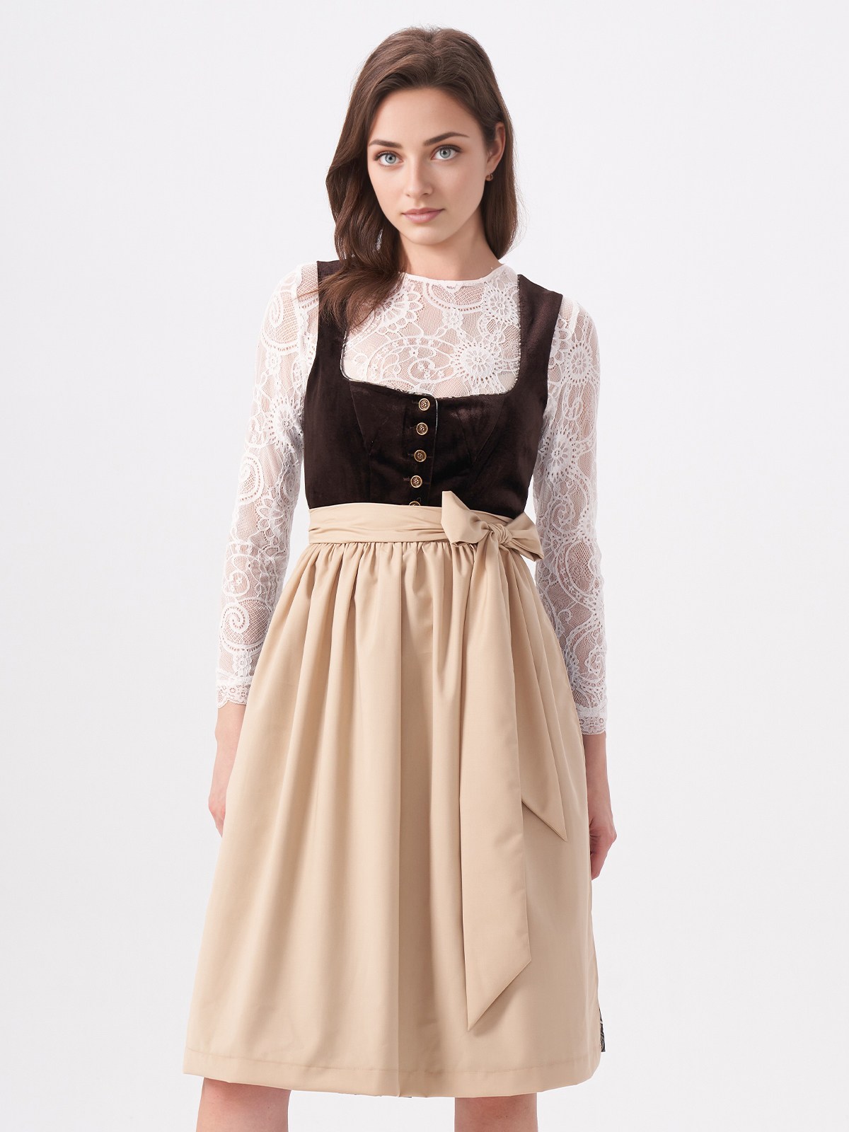 Elegantes braunes Dirndl