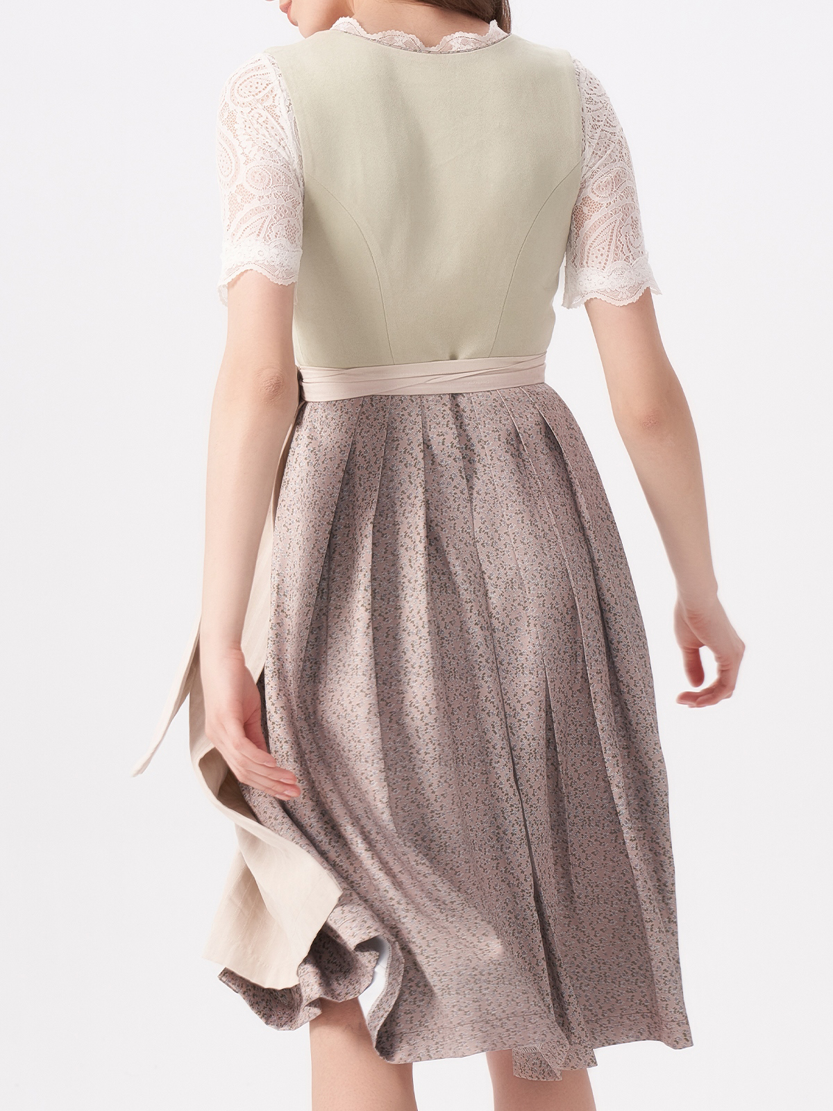 Dirndl aus Leder in Grün
