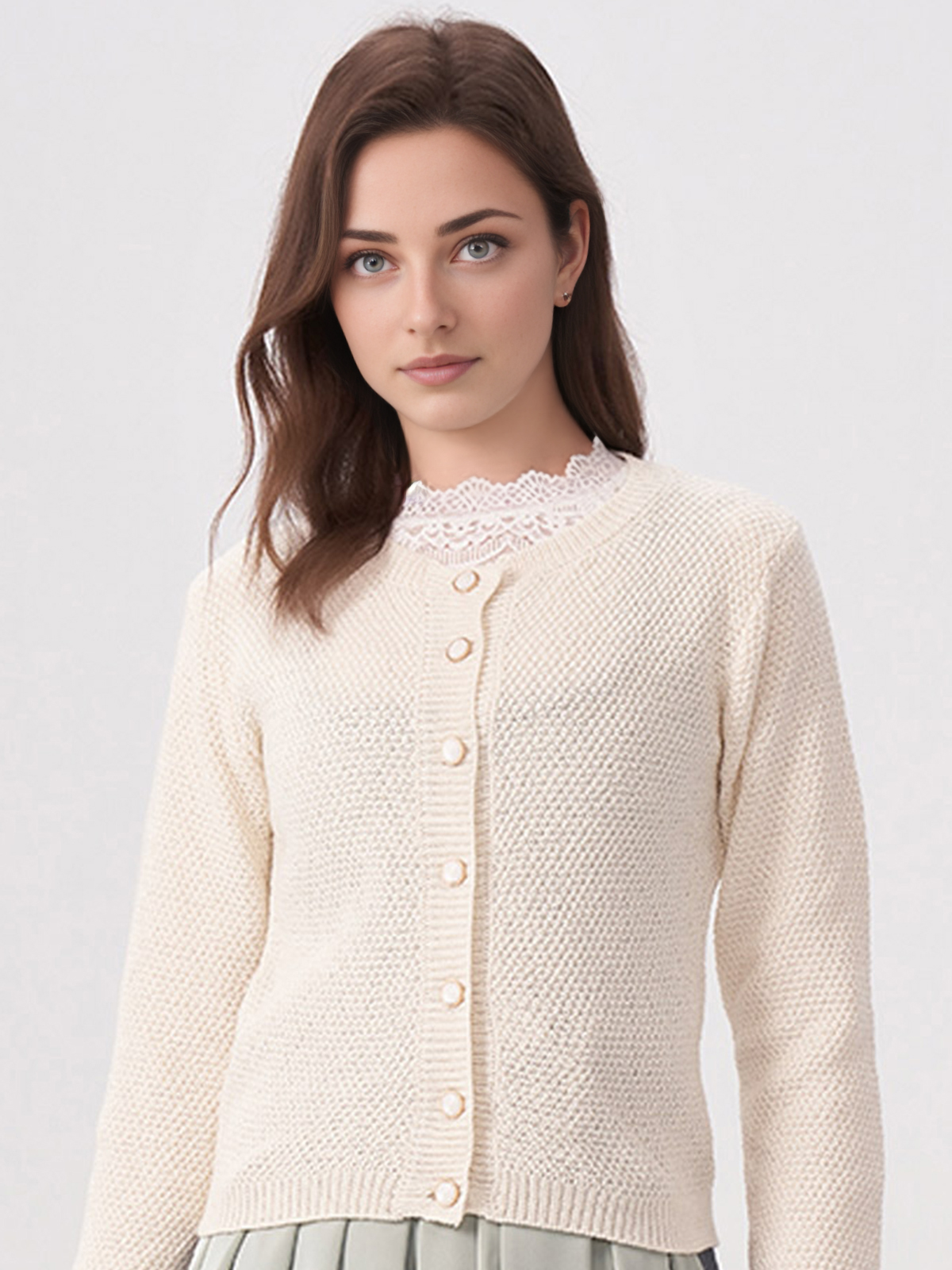 Dirndl in Weiß mit Spitzenverzierung