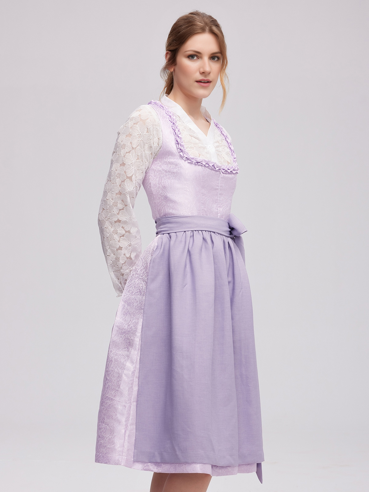 Dirndl-Bluse langarm in Lila