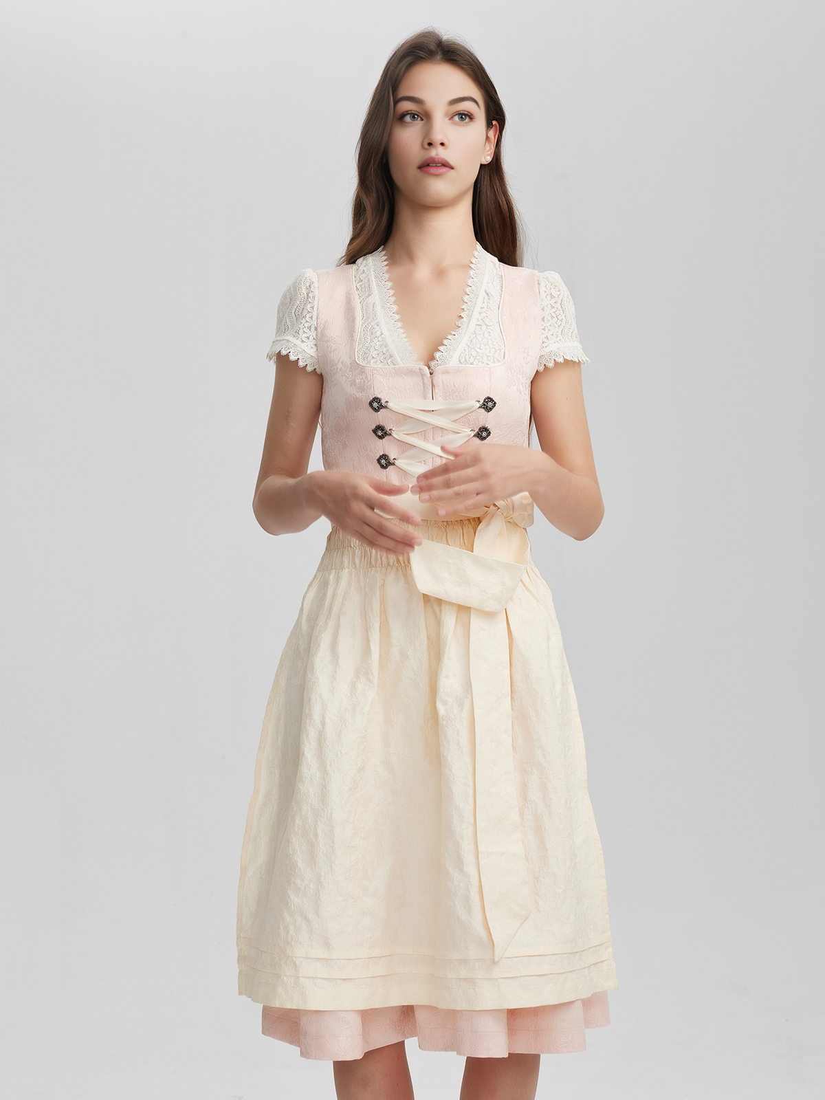 Dirndl Bluse Langarm in Rosa